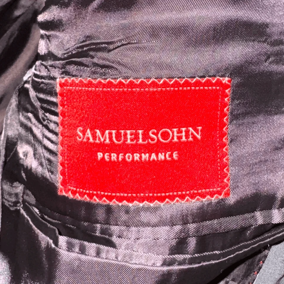 Samuelsohn Gable Gray Striped Super 130s Suit Size 44R - Image 2 of 4