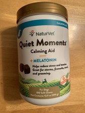 Naturvet Quiet Moments Calming Aid Melatonin For Dogs 180 Chews Exp 10/27