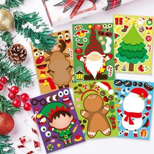 12PC Christmas Stickers Make a Face for Kids Crafts Activities Party Favors Gift
