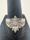VINTAGE Sterling Silver CZ Ring Signed H925 Size 6.75