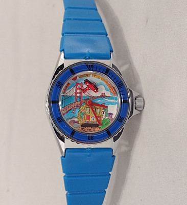 Vintage SAN FRANCISCO Mechanical Souvenir Animated Watch - Works Great! d