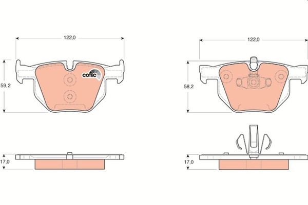 Bremsbelagsatz Scheibenbremse Cotec TRW GDB1560 FüR BMW E93 E90 E92 E91 X1 E84-image