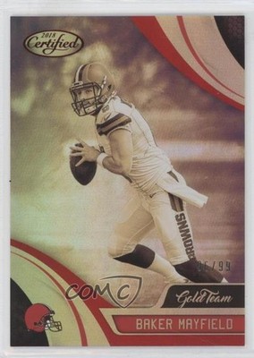 2018 Certified Gold Team Mirror Red 96/99 Baker Mayfield #GT-BAM Rookie RC 0ls