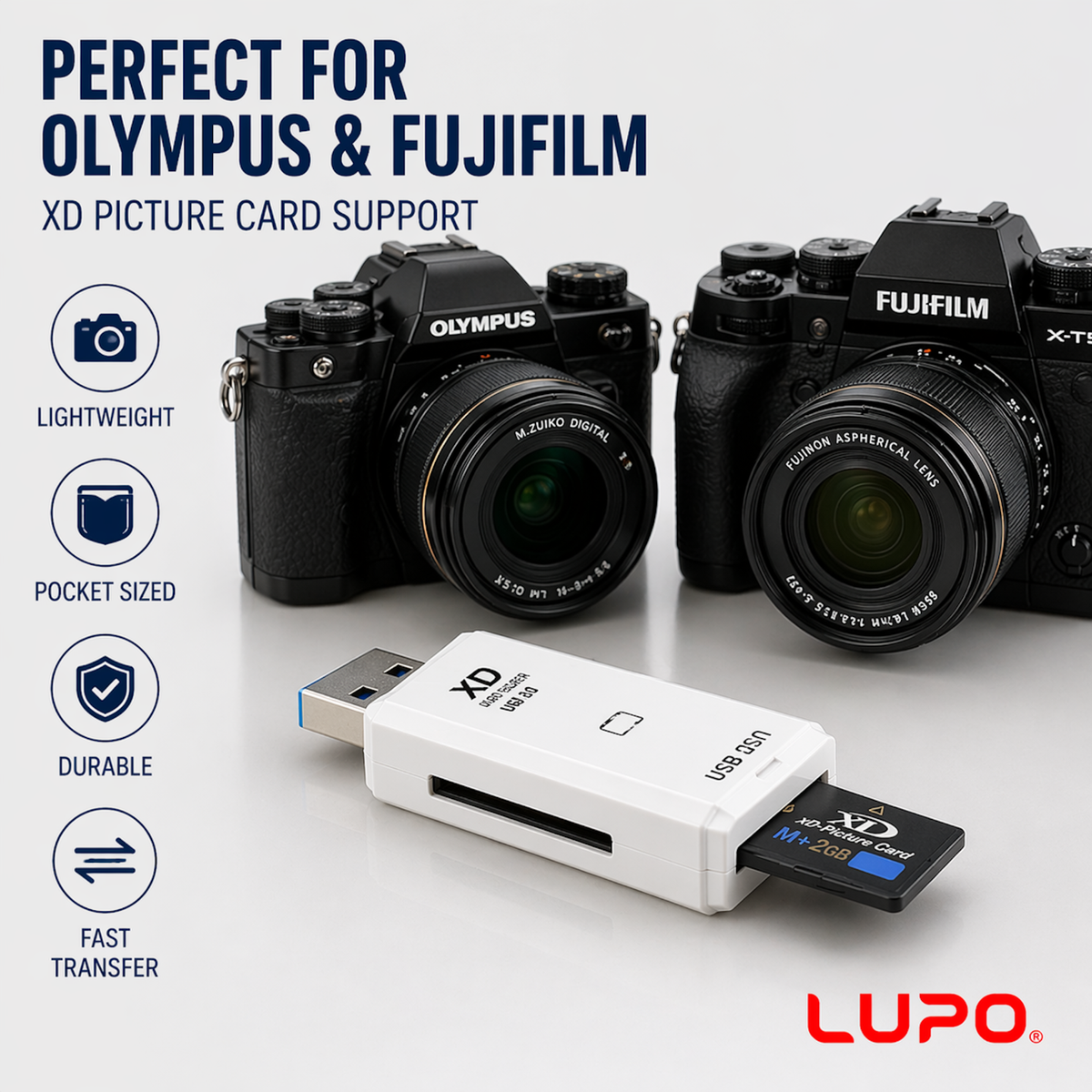 XD Picture Card Reader USB 2.0 for Olympus Fujifilm Digital Camera