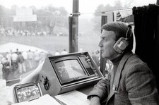 CBS announcer Vin Scully during Saturday play at Augusta National - Old Photo