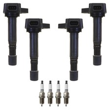 Denso 4 Ignition Coil  4 Nickel Spark Plugs Kit For Honda Civic 1.7 L4