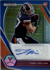 2021 Panini Prizm Draft Picks Autographs Prizms Blue #219 Tony Poljan Auto /149