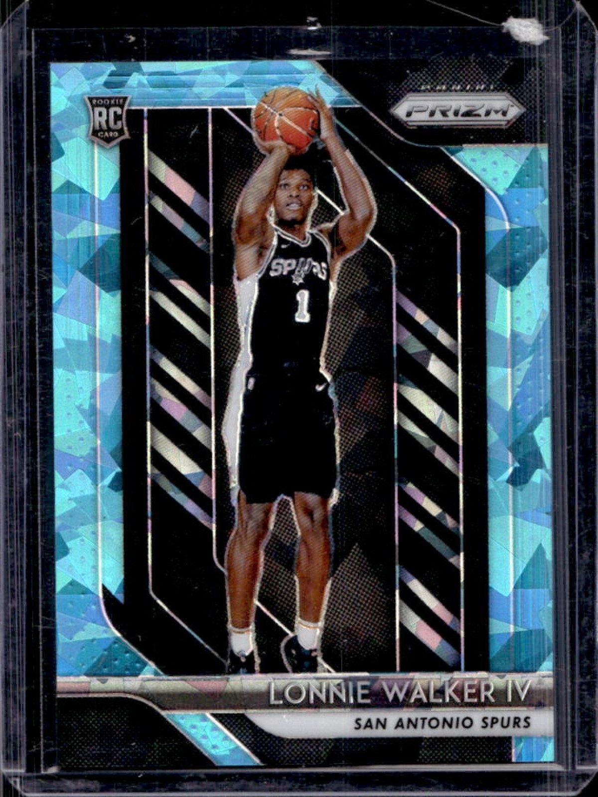 2018-19 Prizm Lonnie Walker IV RC Prizms Blue Ice #/99 Spurs