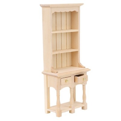 Miniature Study Decoration 3-Layer Bookcase With Drawers For 1:12 Doll House SET