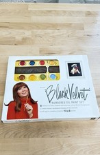 Vintage Black Velvet Numbered Oil Paint Set Party Pup Pug 1801 10x8 Open Box