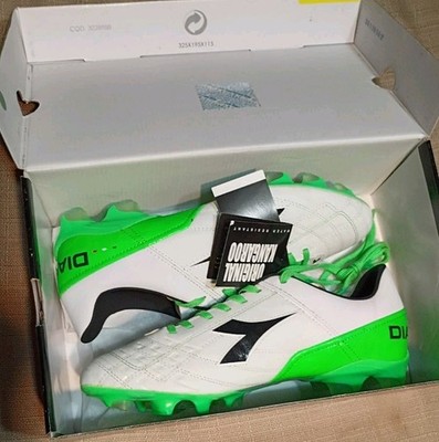 Diadora Evoluzione 2 K BX White Flash Green Soccer Cleats New In Box Mens 9