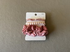 Hair Accessory Set-Set Of Four Pink Ponytail Holders Scrunchies-New In Package