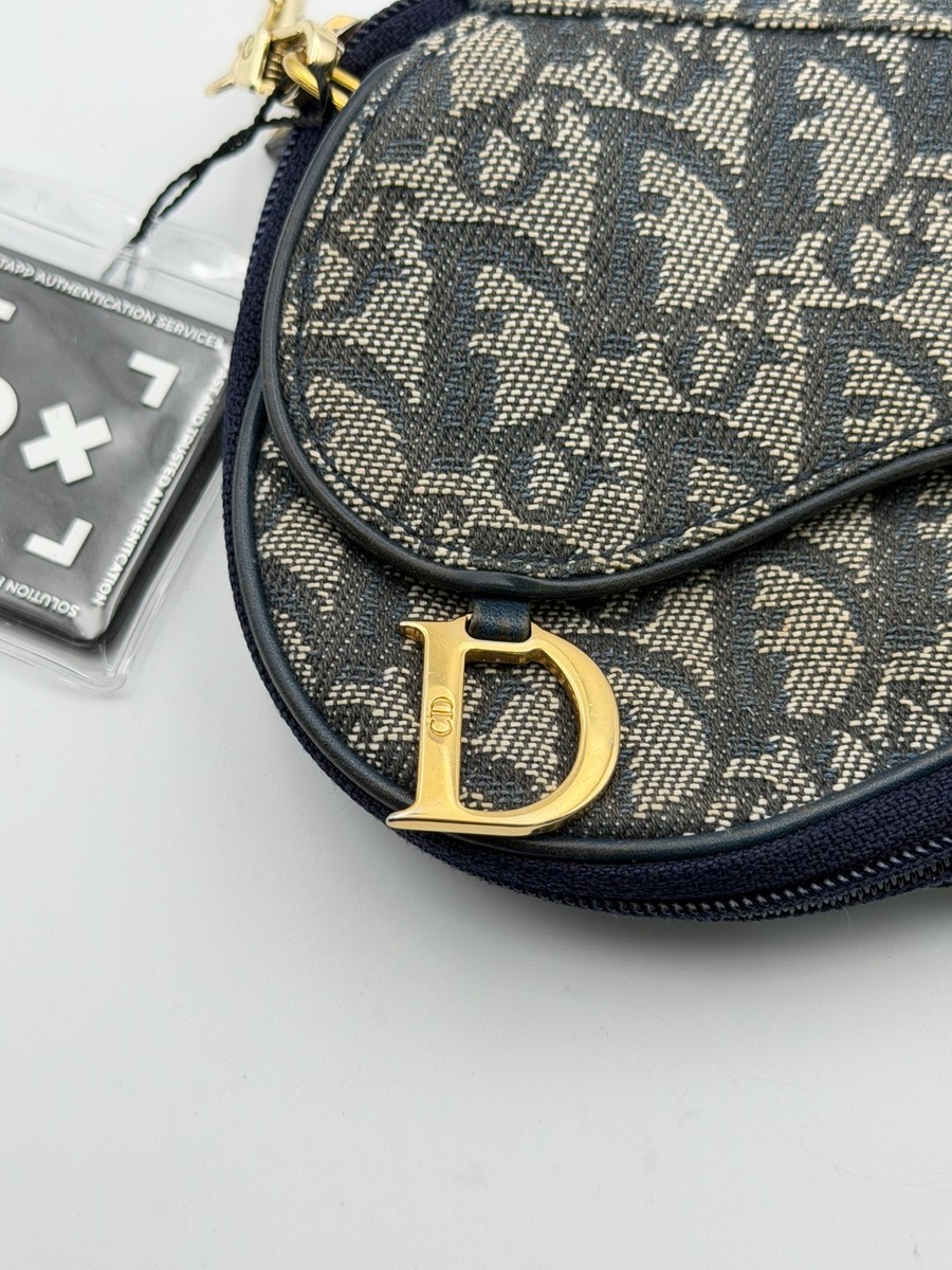 Christian Dior Women's Monogram Denim Canvas Trotter Saddle Pouch