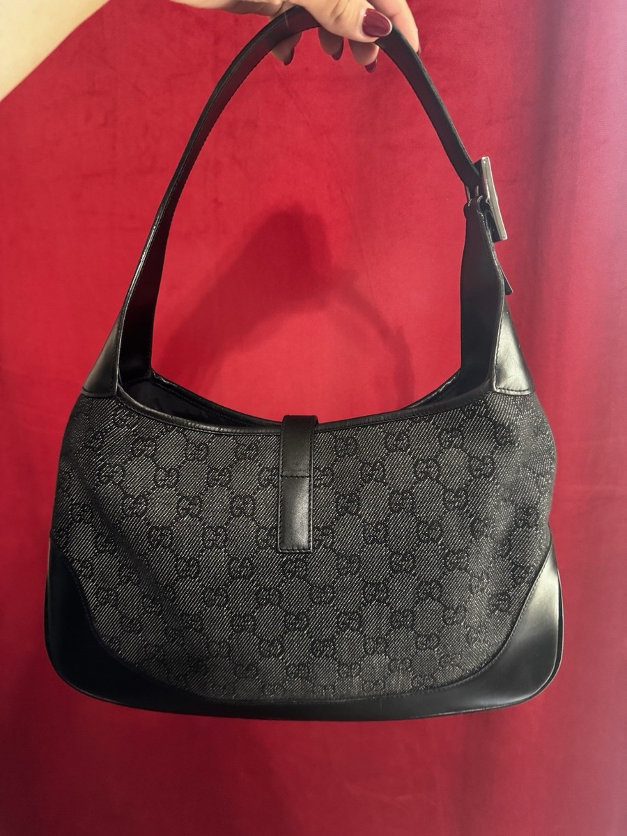 Tom Ford Era Gucci GG Monogram Black Grey Canvas Leather Women's