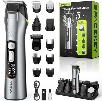 SPACEKEY 5 in 1 Cordless Rechargeable Beard Trimmer Grooming Kit BRAND NEW!