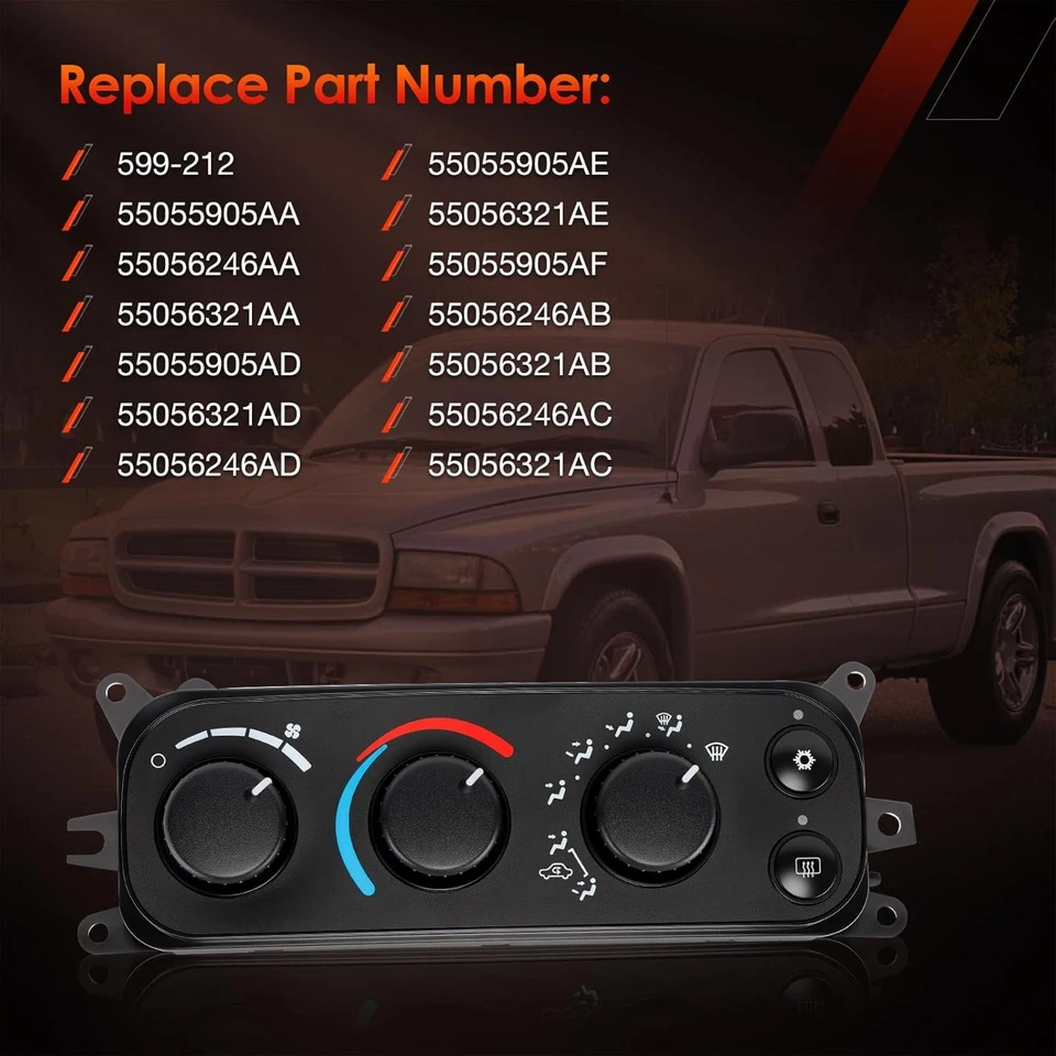 Módulo de controle HVAC painel climático aquecedor AVAC para 01-05 Dodge Ram 1500 2500 3500 - Imagem 2 de 4