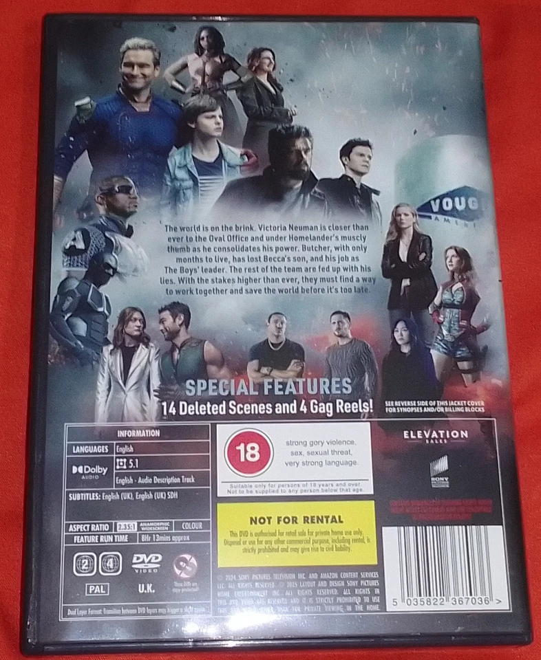 The Boys Season Four 4 DVD Set. Erin Moriarty, Jack Quaid, Karl Urban - Image 2 of 2
