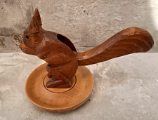 Vintage 1960/70s Nussknacker Nussschale Eichhörnchen Holz handgeschnitzt (Nr. 1)