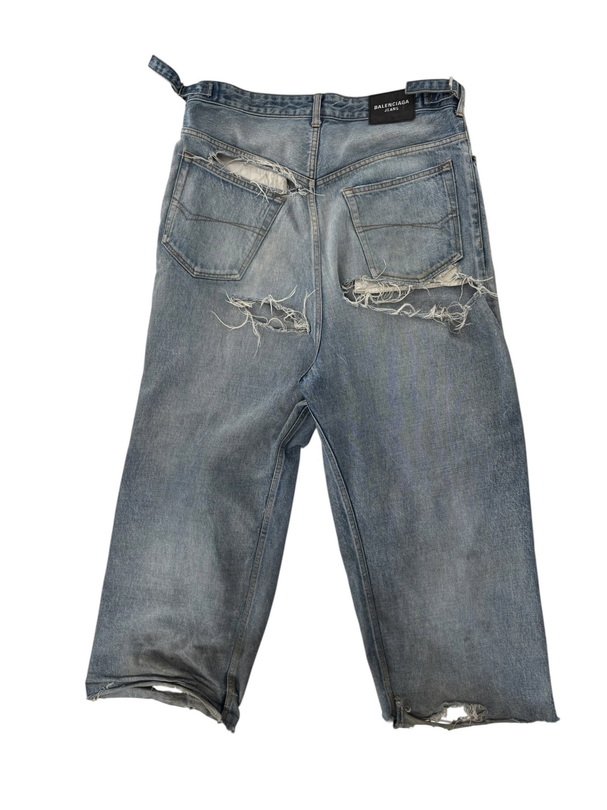 Size S Balenciaga Destroyed Skater Jeans Blue - Gem