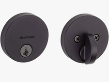 Kwikset Uptown Low Profile Iron Black Round Single Cylinder Deadbolt w/ SmartKey