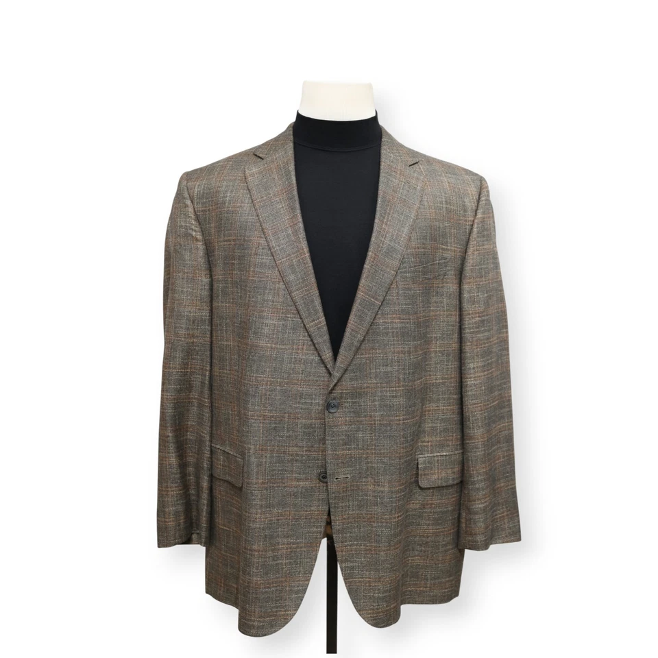 JACK VICTOR Hombre Marrón Estampado BAMBOO Abrigo Deportivo Traje Chaqueta Blazer 48 L Foto 2 de 4