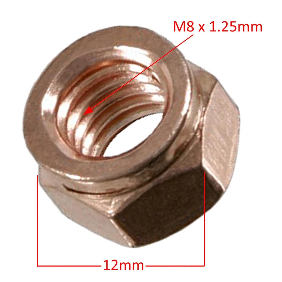 8x Exhaust Manifold Nut Fits VW Mk1 Mk2 Golf M8 12mm OE 059129601 Febi 07190 - Image 2 of 3