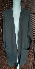 Pact Organic Cotton Airplane Cardigan Womens Medium Large Grey Pockets Lagenlook