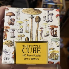 The Puzzle Cube - 100 Piece Puzzle - Mushroom Design - New