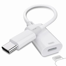 USB C to Lightning Audio Adapter, C Male Female White