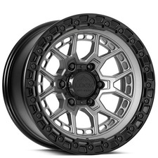 20x9 Lock Off-road Wheels Commando Matte Grey With Matte Black Ring Rims 4pcs 20x9 Lock Off-road Wheels Commando Matte Grey With Matte Black Ring Rims 4pcs
