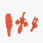 Vintage 1993 TMNT Robotic Rocksteady Complete Set of 3 Orange Accessories Lot