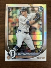 Trey Sweeney Refractor /499 Rookie RC 2025 Bowman Chrome Card #25 Detroit Tigers