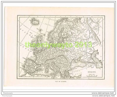 MAP OF EUROPE, Book Illustration c1890