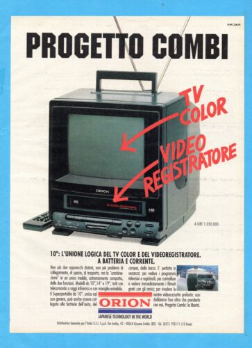 QUATTROR991-PUBBLICITA'/ADVERTISING-1991- ORION COMBI - TV PORTATILE + VCR - Picture 1 of 1