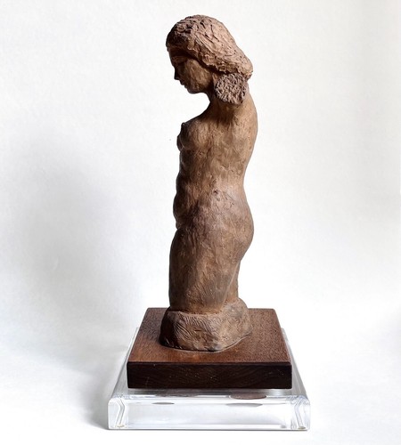 Lovely Vintage Terra Cotta Sculpture Nude Woman, Mid Century Modern Signed 1960s - Picture 9 of 14