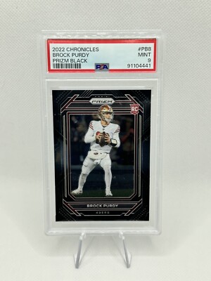 brock purdy rookie card graded 2022 Panini Prizm Black Brock Purdy Rookie Card PSA 9!!