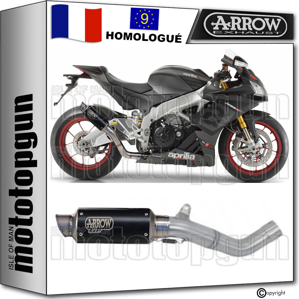 Silencieux d'échappement Arrow GP2 inox noir Aprilia RSV4 2015