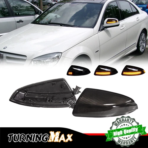 2PC Smoked Sequential LED Side Mirror Marker Lights For Benz Vito W204 S204 W639