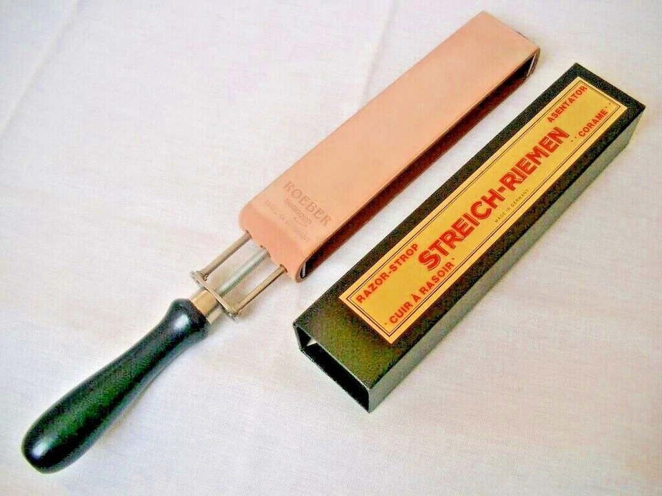 Rasiermesser Streichriemen Spannriemen Razor Strop leather > Made in Germany ! - Bild 1 von 2