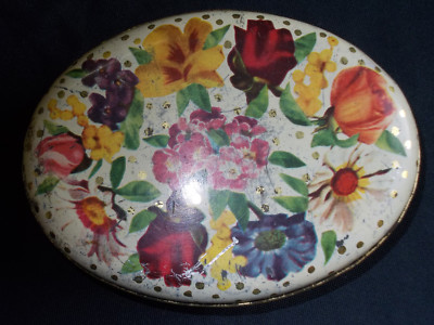 OVAL CANDY TIN BOX ''PERUGINA'' COLOR PATTERN 