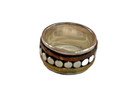 Sterling Silver Brass Copper Wide Dots Spinner Band Ring Size 8.25 / 18mm India — photo 3