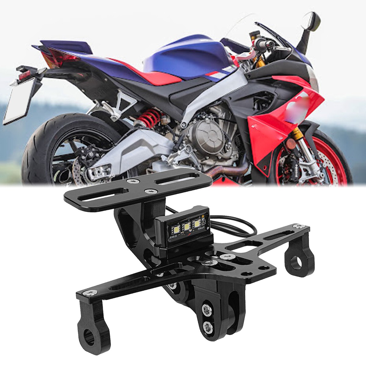 For Aprilia RS 660 400 50 License Plate Bracket LED Rear Light