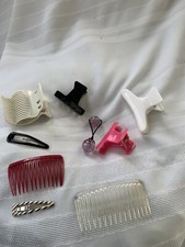 Vintage LOT Twin Bead Ponytail Holder LARGE Claw Clips Barrettes