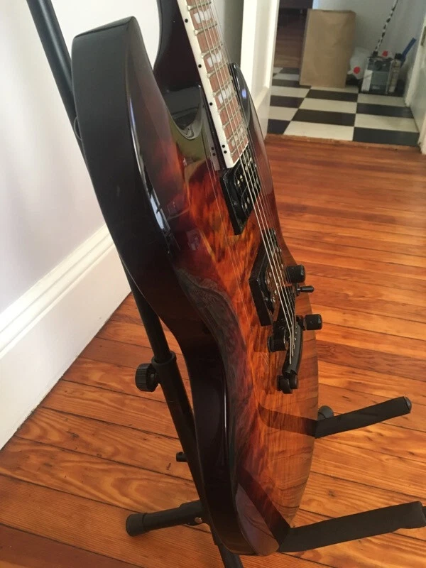 LTD VIPER-256 - Sunburst marrom escuro - Parte superior acolchoada de bordo corpo e pescoço de mogno - Imagem 4 de 4