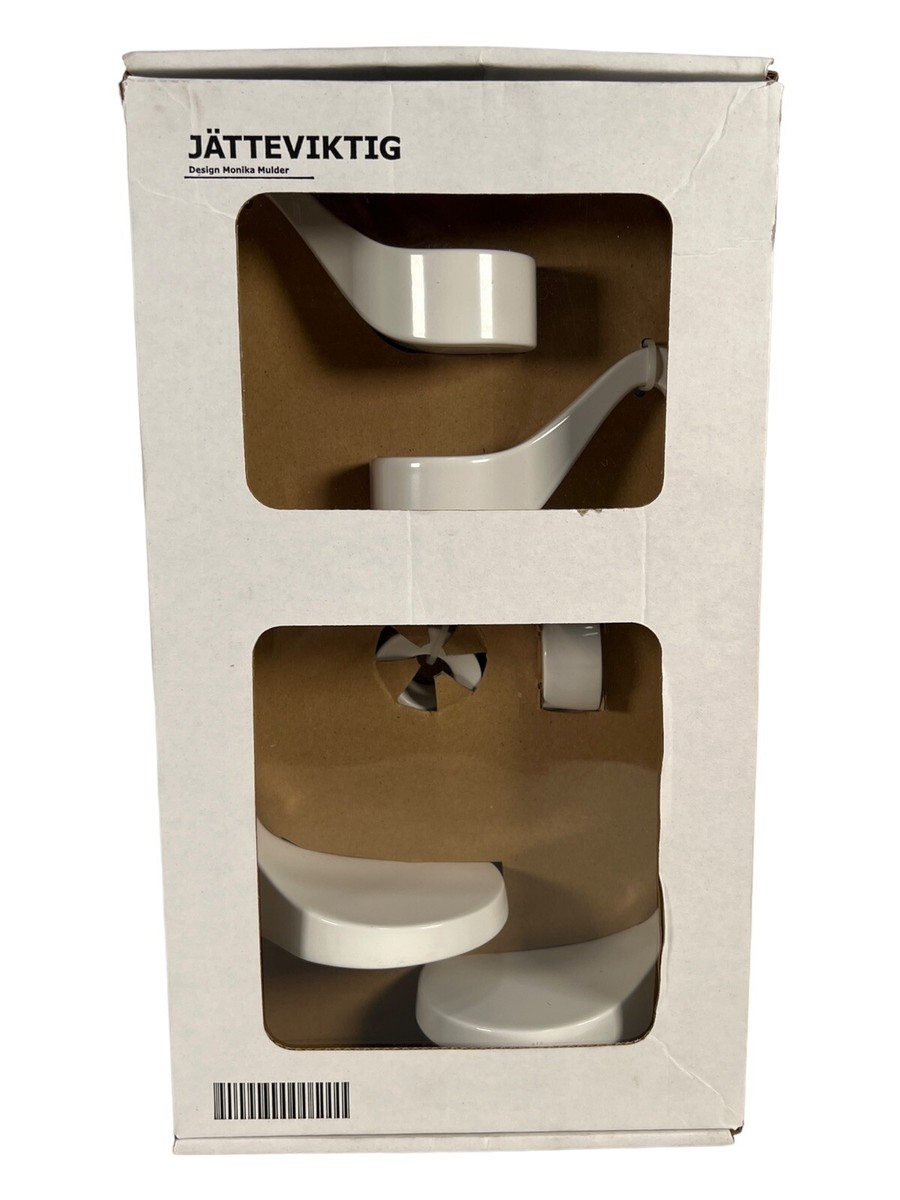 IKEA Jatteviktig White Modernist 2 Candleholders Votive