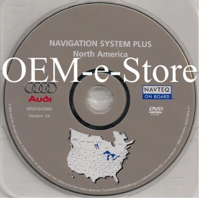 2005 2006 Audi A3 A4 S4 RS4 Quattro Avant Navigation U.S Canada Map Ver 1A OEM