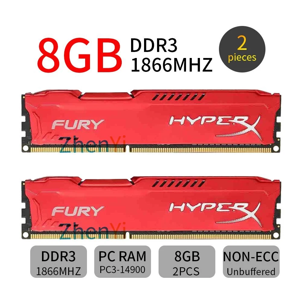 16GB 2x 8GB 4GB DDR3 PC3 14900 1866MHz rote Desktop RAM f r HyperX FURY DE
