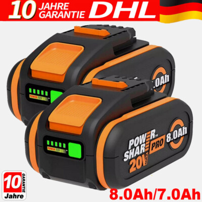 8.0Ah Akku 20V Akku MAX 7.0Ah DE für WA3551.1, WA3572, WA3553, WX390, WX176