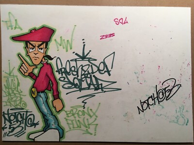 Dessin Original Graffiti 1997 - Seen/Cope2/Quik/Ghost/Daze/Taki183 - 21x27cm Signé