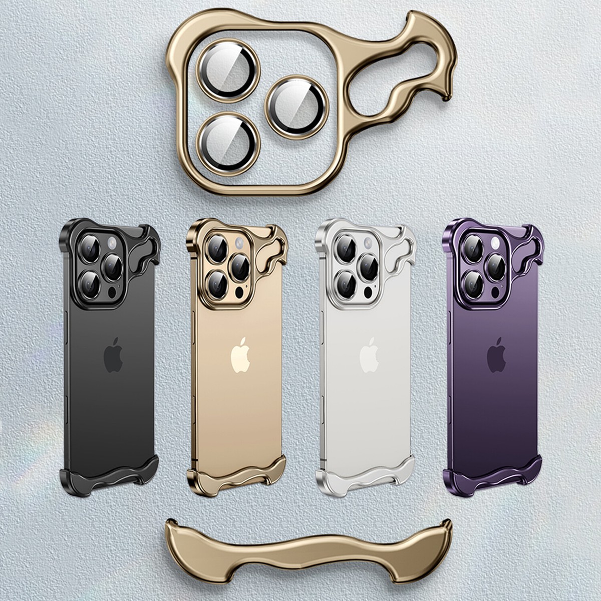 For iPhone 16 Pro Max 15 14 13 Minimalist Aluminum Metal Corner